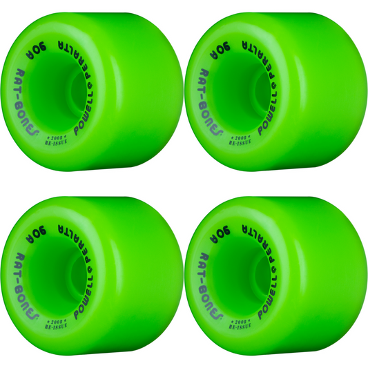 60mm Powell Peralta Rat Bones Skateboard Wheels 90a - Green