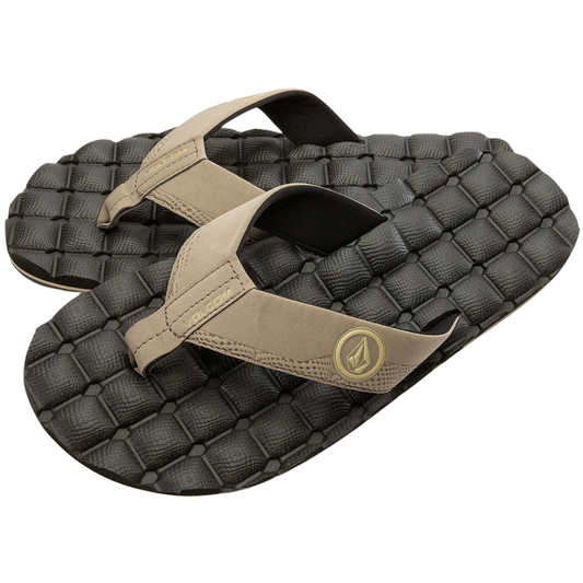 Volcom Men's Recliner Sandals Flip Flops - Khaki
