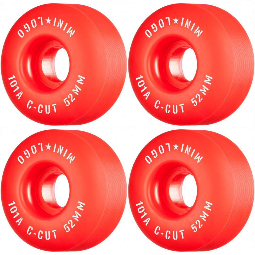 52mm Mini Logo Skateboard Wheels C-Cut 101a Red