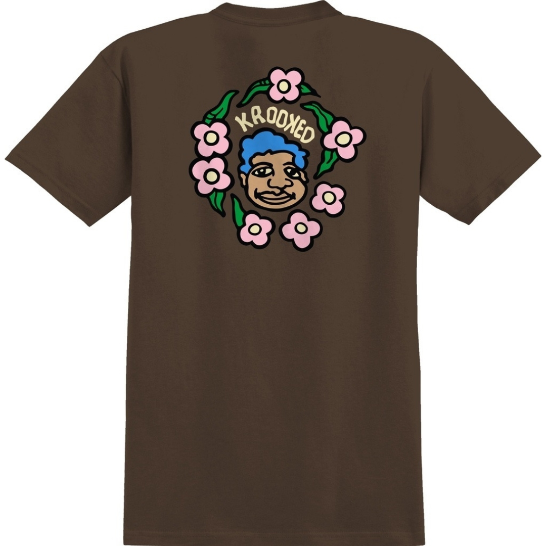 Krooked Skateboards MG T-Shirt - Chocolate (Brown) / Cream / Multicolor