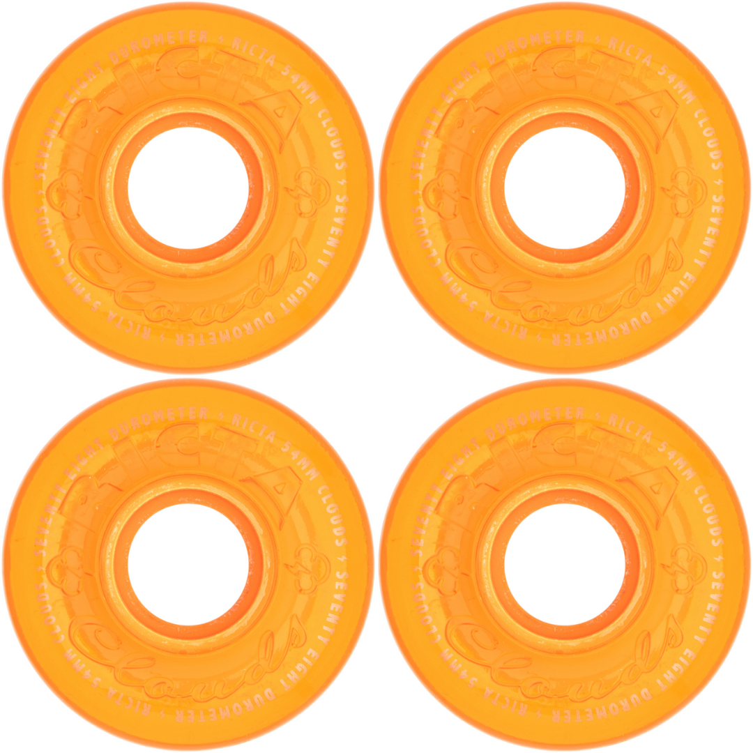 54mm Ricta Wheels Hi Vis Clouds Orange 78a