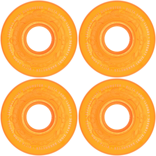 54mm Ricta Wheels Hi Vis Clouds Orange 78a