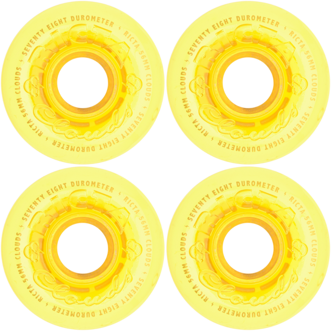 56mm Ricta Wheels Hi Vis Clouds Yellow 78a