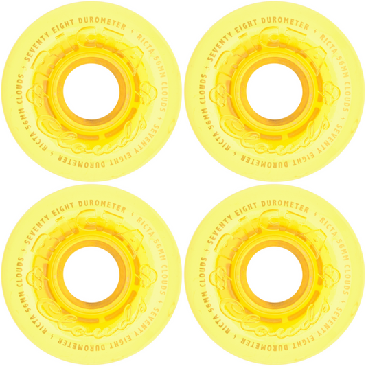 56mm Ricta Wheels Hi Vis Clouds Yellow 78a