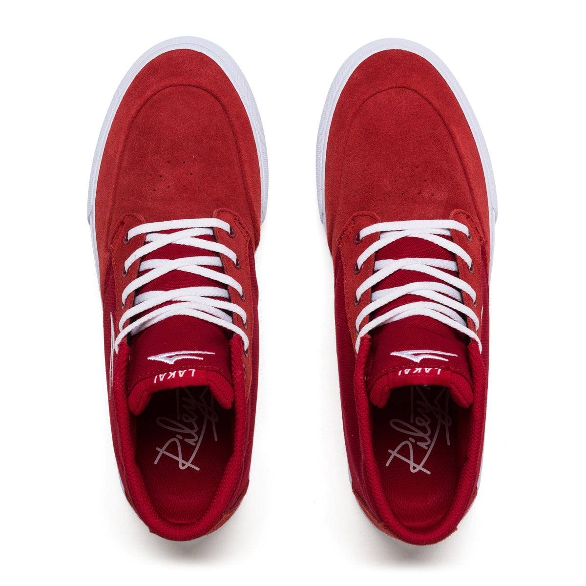 Lakai Riley 3 High - Red Suede Skate Shoes