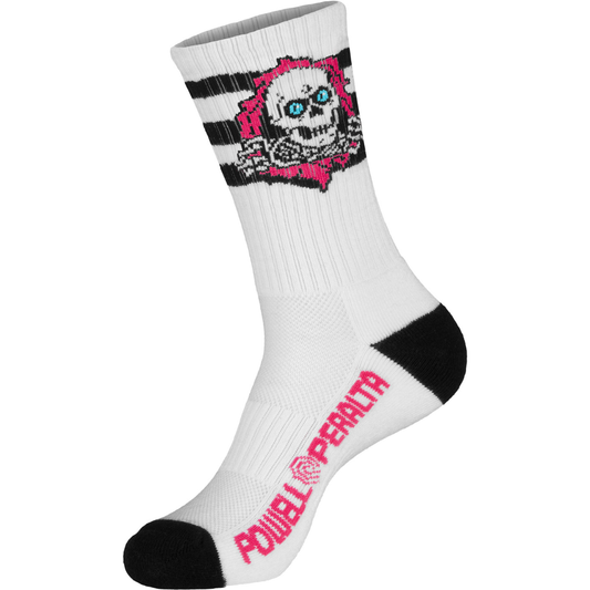 Powell Peralta Ripper Cotton Socks Stripes Pink / Black / White