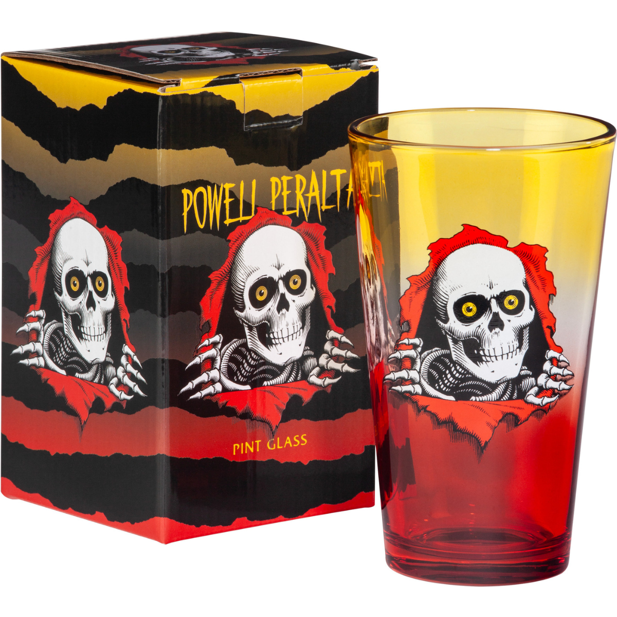 Powell Peralta Ripper Pint Glass - Yellow / Red Fade