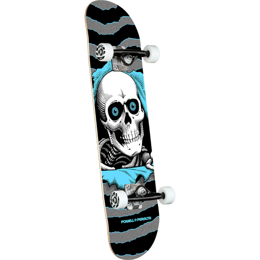 Powell Peralta Ripper One Off Silver/Light Blue Birch Complete Skateboard - 7.75" x 31.08"