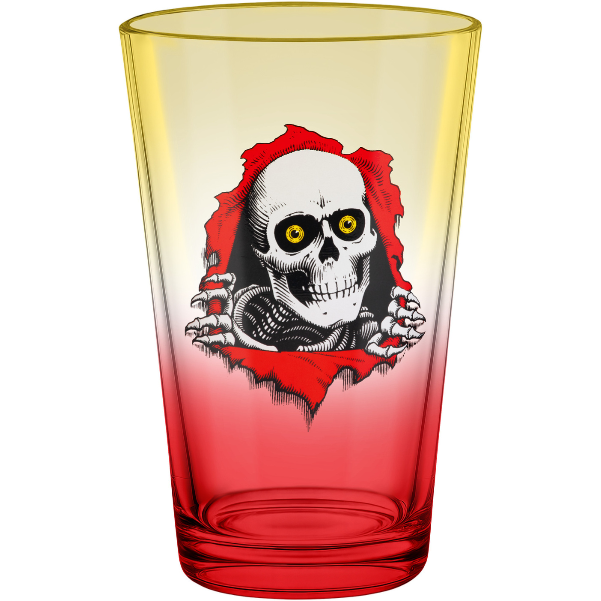 Powell Peralta Ripper Pint Glass - Yellow / Red Fade