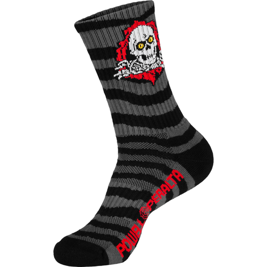 Powell Peralta Ripper Cotton Socks Stripes Charcoal / Black