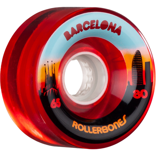65mm Rollerbones Outdoor Barcelona Wheel 80a Red - 8 Pack