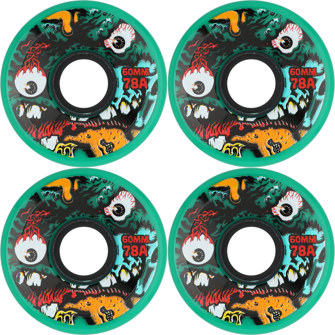 60mm Slime Balls Roskopp Face Two Reissue OG Slime Green Wheels 78a