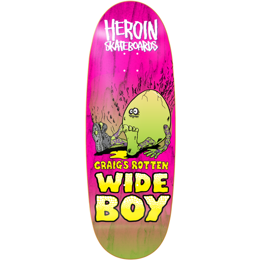 *PRE-ORDER* 10.75" Heroin Craig Questions Rotten Wide Boy Skateboard Deck - Assorted Stains