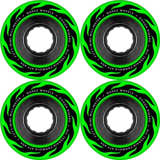 59mm Bones Wheels ATF Rough Riders Eternal Flame Green - 80a