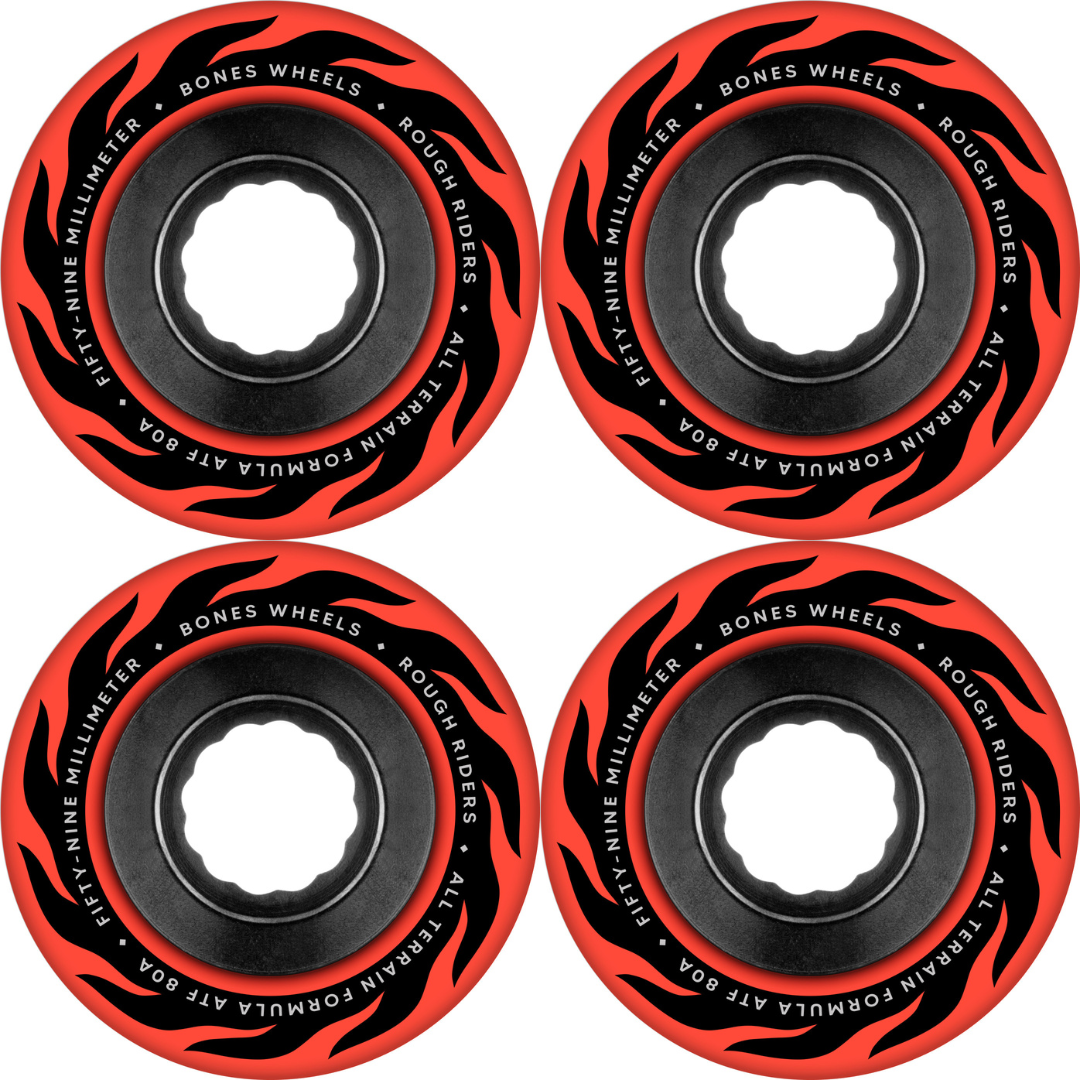 59mm Bones Wheels ATF Rough Rider Eternal Flame Red - 80a