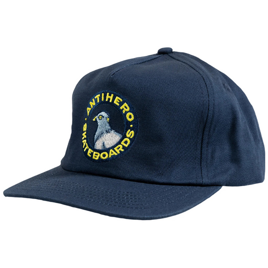Anti-Hero Round Pigeon Snapback Hat - Navy