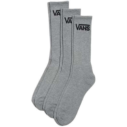 Vans Skate Rox Classic Crew Socks - Heather Grey - 3 Pack
