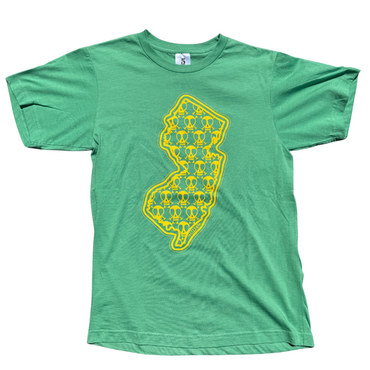 Skullboy New Jersey Skull T-Shirt - Green / Yellow