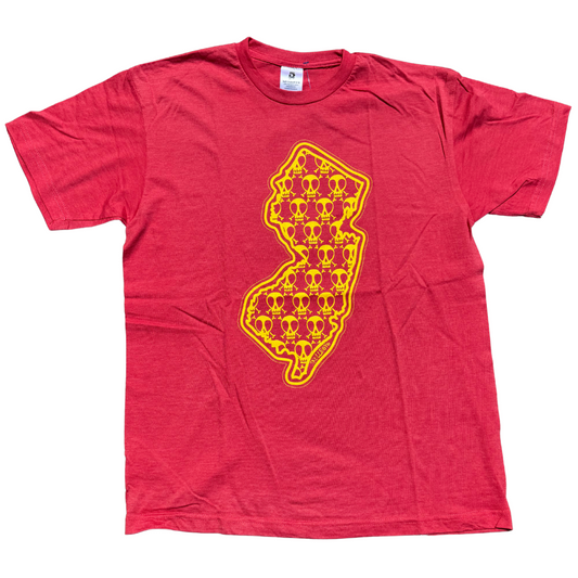Skullboy New Jersey Skull T-Shirt - Red / Yellow