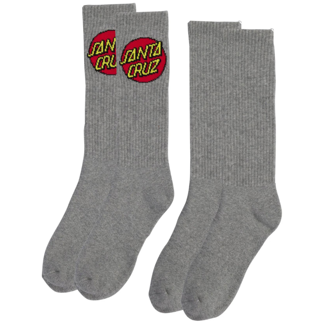 Santa Cruz Skateboards Classic Dot Socks 2 Pack Grey