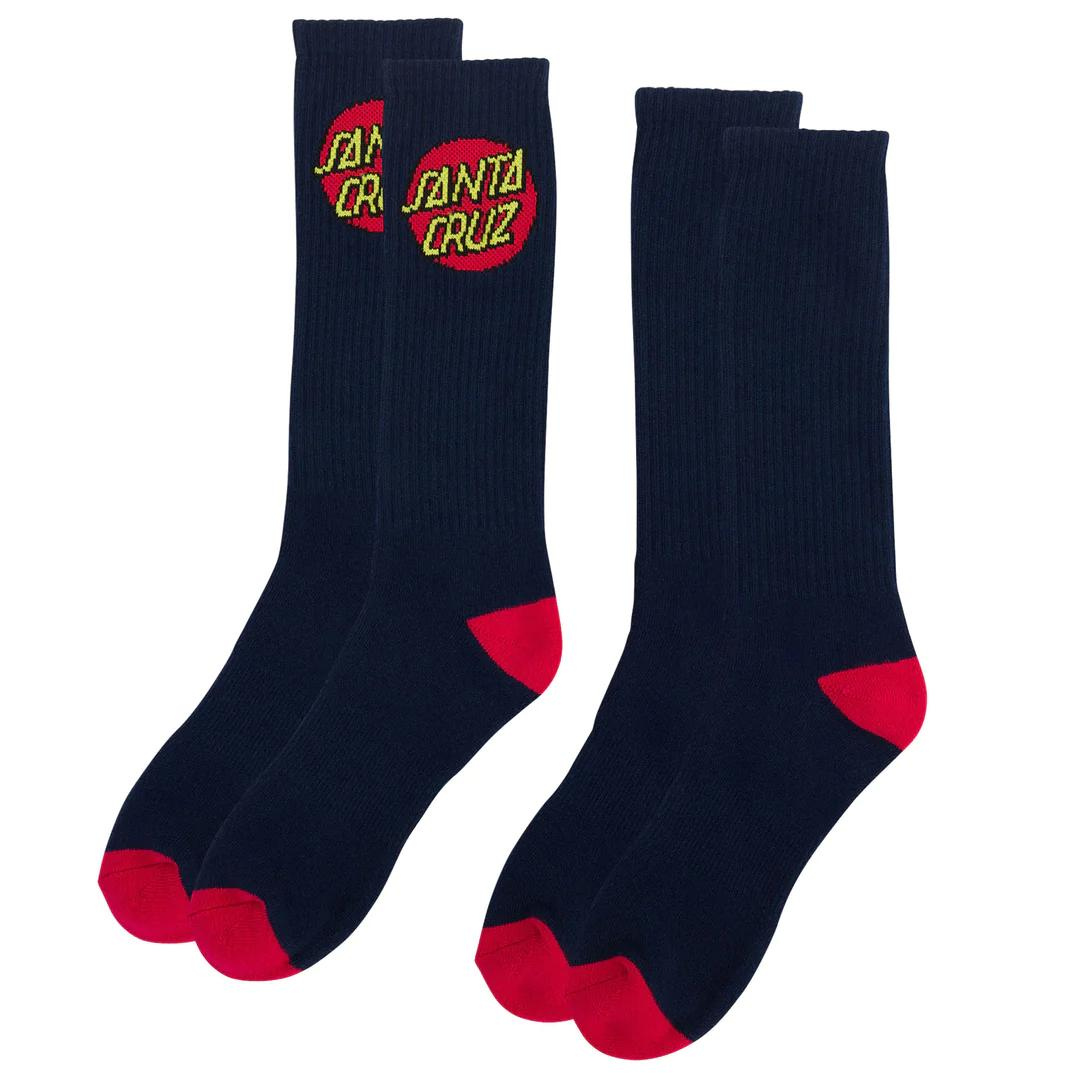 Santa Cruz Skateboards Classic Dot Socks 2 Pack Navy / Red