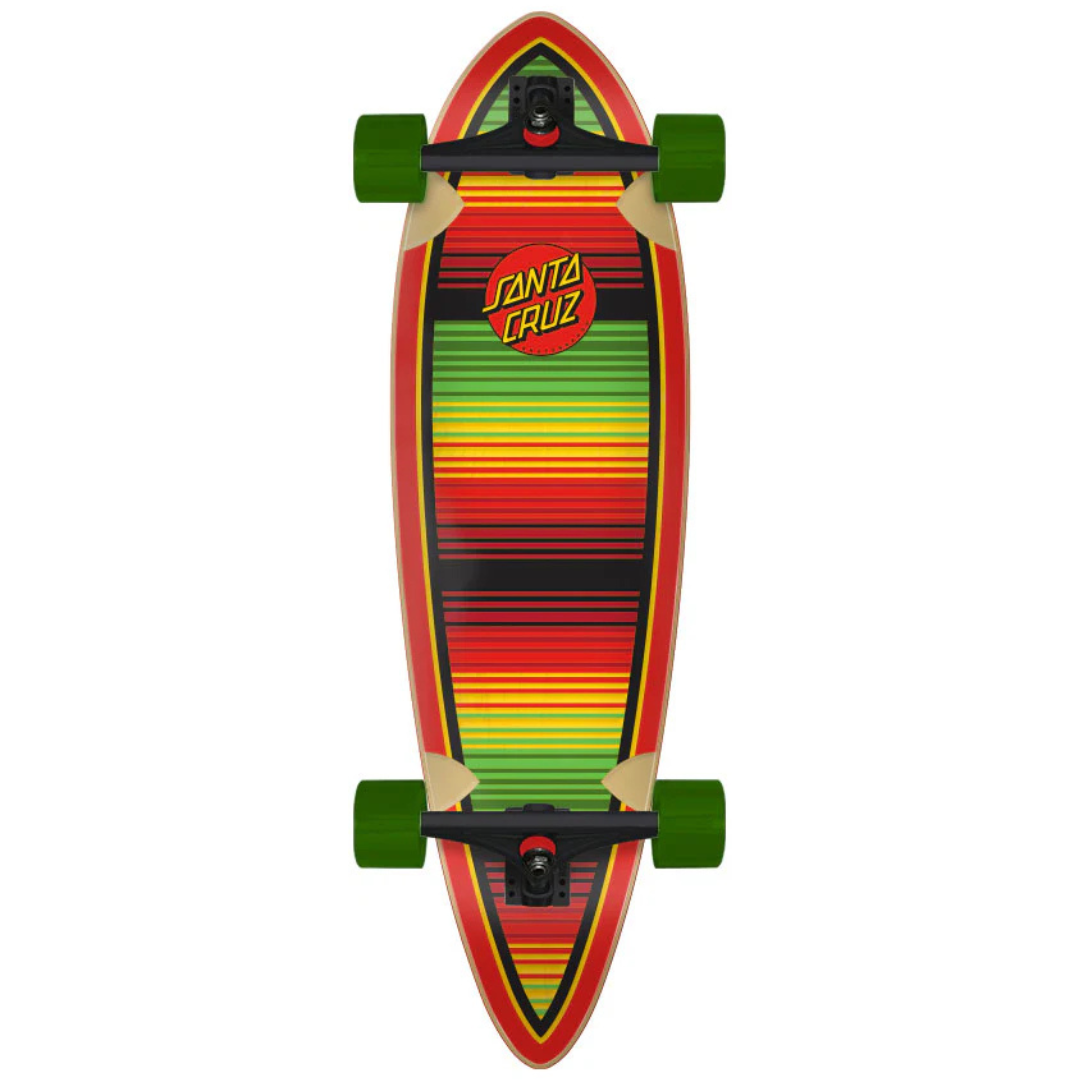 33" Santa Cruz Pintail Longboard Serape Complete Skateboard