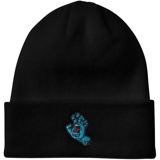 Santa Cruz Skateboards Screaming Hand Beanie Long Shoreman Hat - Black