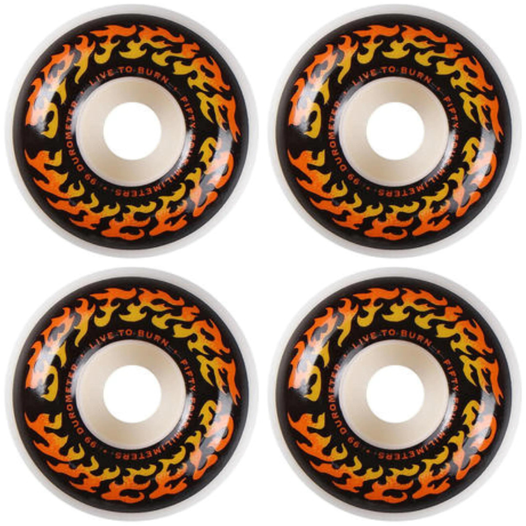 54mm Spitfire Wheels Torched Script 99a - Set Of 4 Wheels