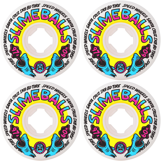 60mm Slime Balls Heritage Shark Spew Vomits White 97a Skateboard Wheels