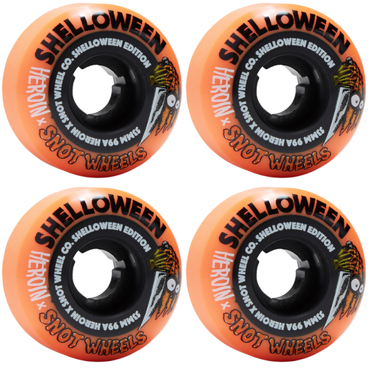 53mm Snot Wheels x Heroin Skateboards Shelloween Wheels 99a Orange