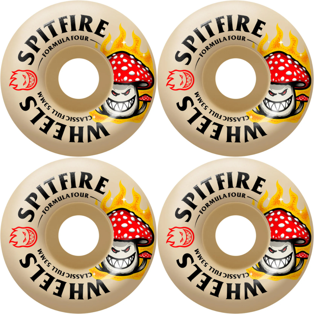 53mm Spitfire F4 Formula Four Classic Full Shroom Bighead Wheels Natural 99a