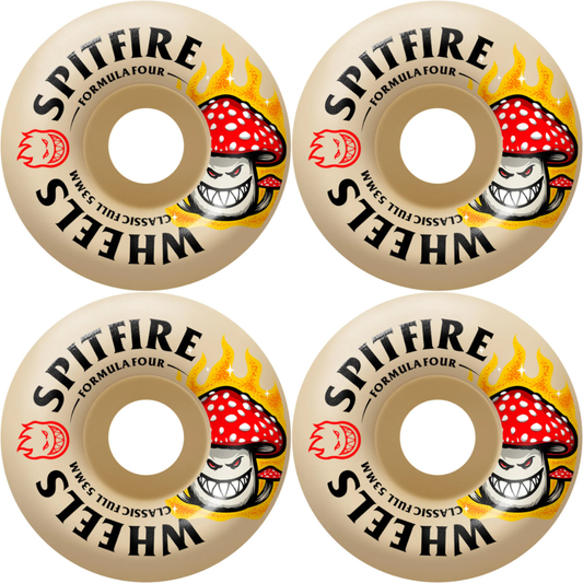 53mm Spitfire F4 Formula Four Classic Full Shroom Bighead Wheels Natural 99a