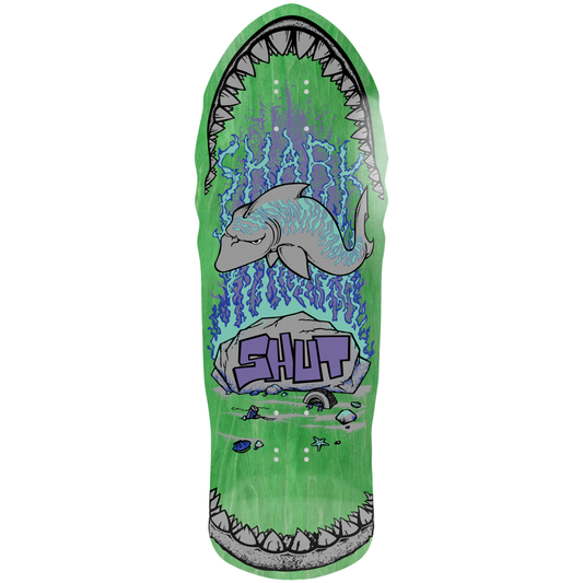 10.375" Shut 86 Shark Skateboard Deck - Green - Heritage from Sidewalk Distribution