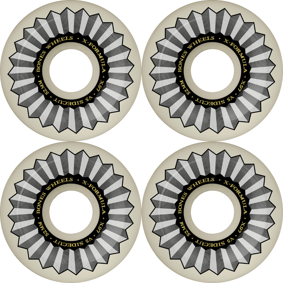 52mm Bones Wheels X-Formula Skateboard Wheels V5 Sidecut 97a