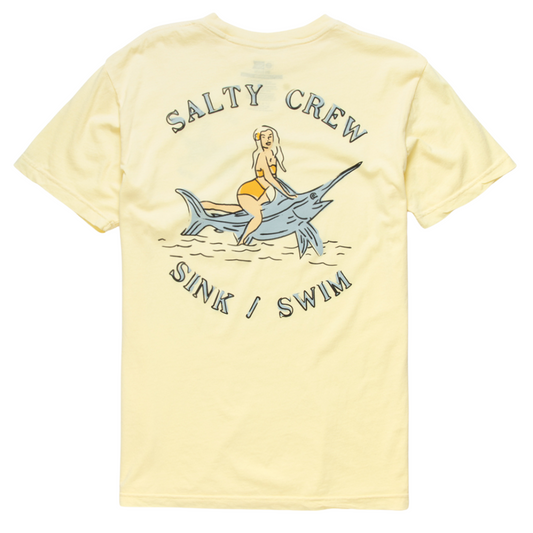 Salty Crew Siren Garment Dye Short Sleeve T-Shirt - Banana Yellow