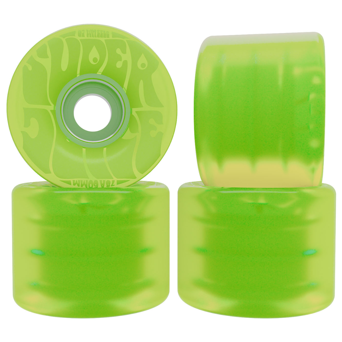 60mm OJ Wheels Bubble Gum Super Juice Transparent Green 78a