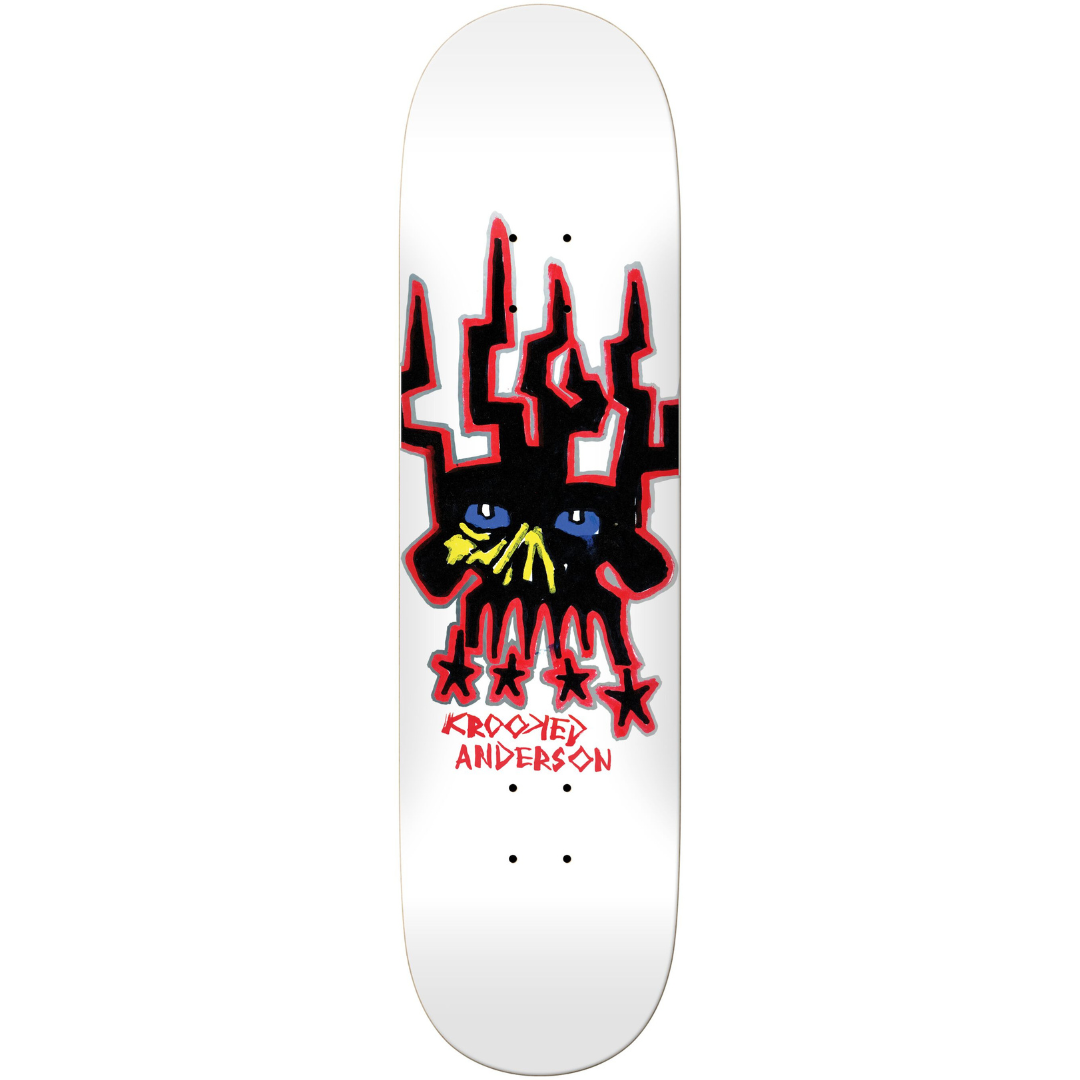8.38" Krooked Manderson Skull King Skateboard Deck