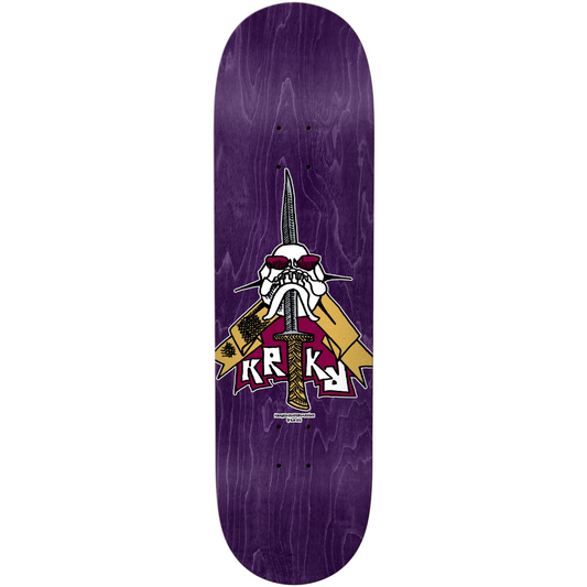 8.75" Krooked Team Skull Sword Skateboard Deck - Assorted Stains
