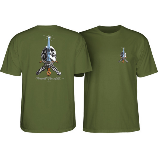 Powell Peralta Skull & Sword T-Shirt - Military Green