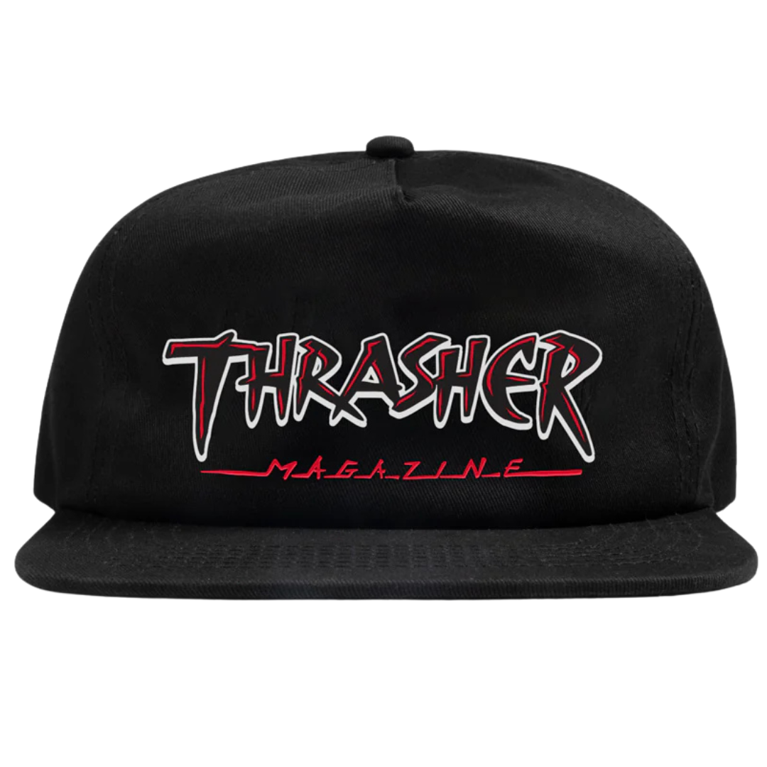 Thrasher Magazine Slash Snapback Hat - Black