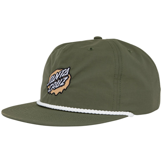 Santa Cruz Slime Dot Snapback Hat - Army Green / White
