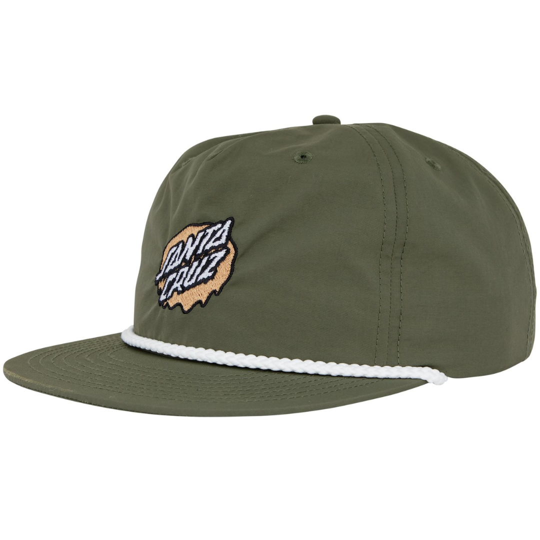Santa Cruz Skateboards Slime Dot Snapback Hat - Army / White