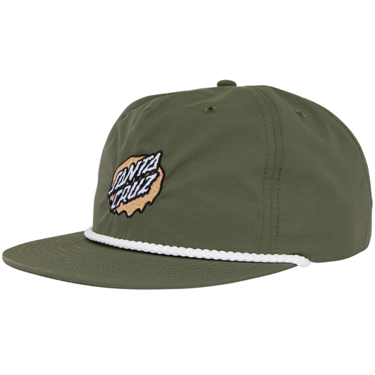 Santa Cruz Skateboards Slime Dot Snapback Hat - Army / White