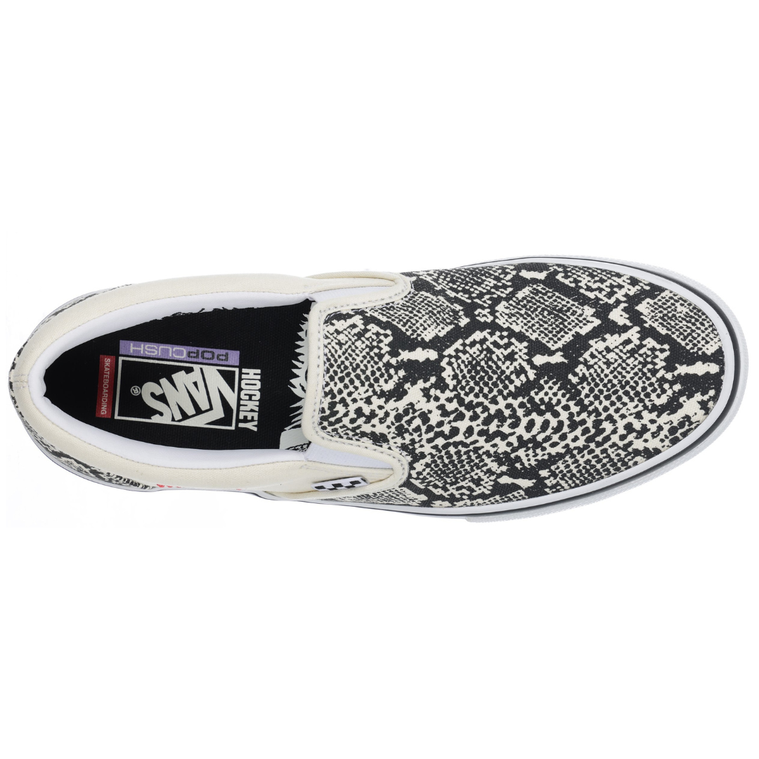 Vans x Hockey Skate Slip-On Snake Skin (White / Black) – Pro Vans x Hockey Skate Slip-On Snake Skin (White / Black) – Pro