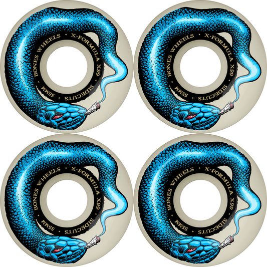 55mm Bones Wheels X-Formula Smokin Snake V5 Sidecuts Skateboard Wheels 99a