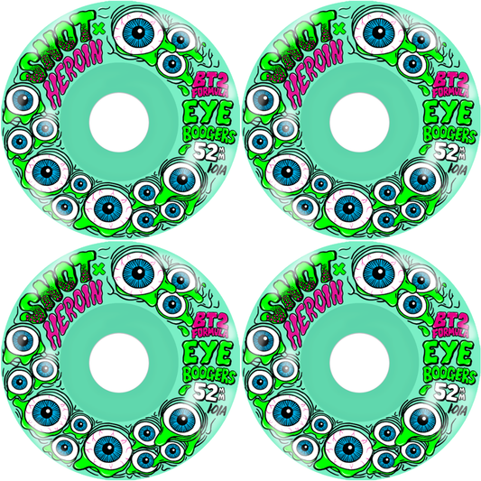 52mm Snot Wheels x Heroin Skateboards Eye Boogers Skateboard Wheels 101a