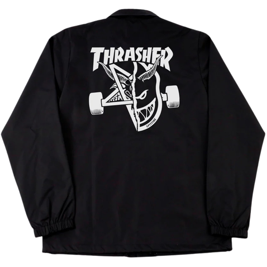 Thrasher Magazine x Spitfire Wheels Thrash And Burn Coaches Jacket - Black
