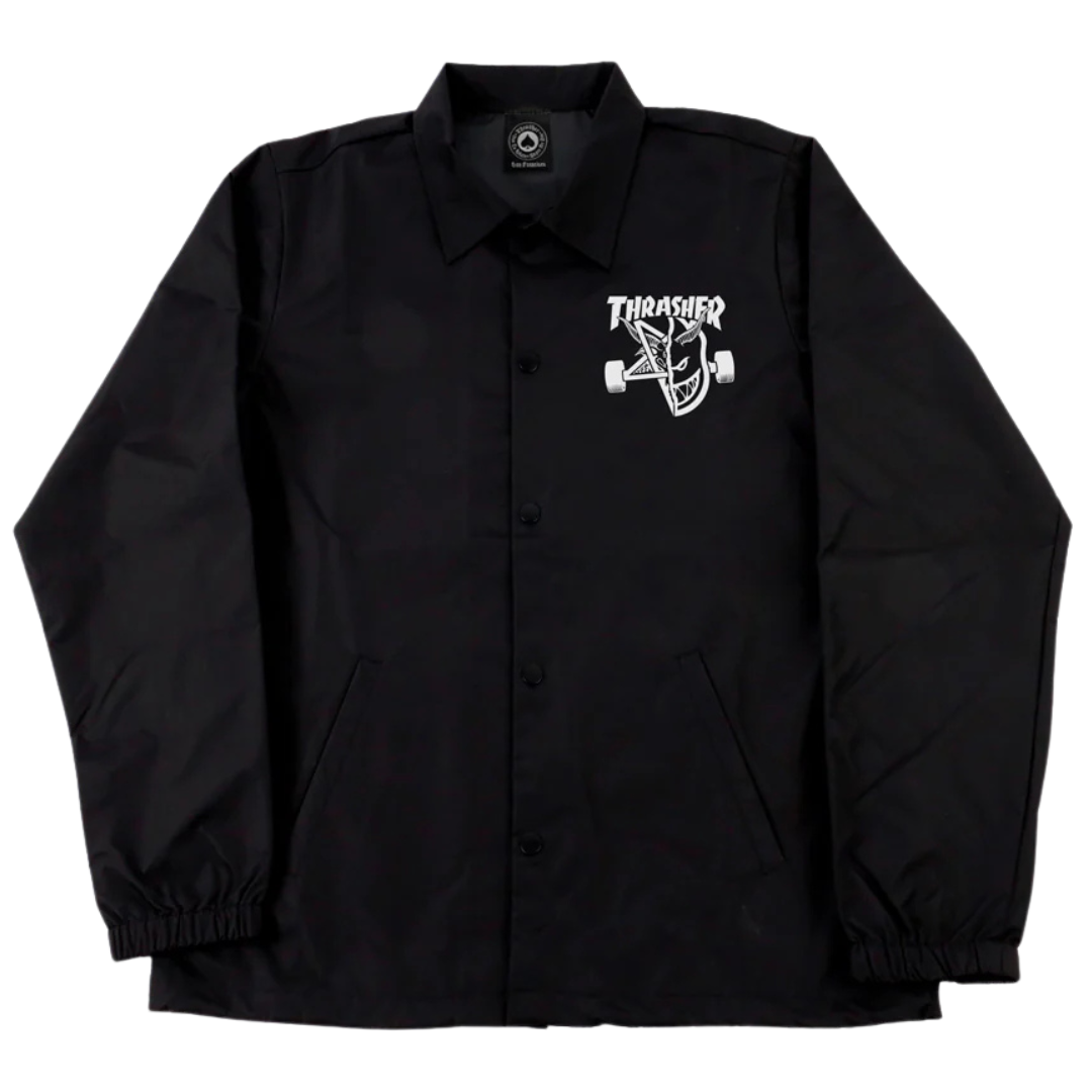 Thrasher Magazine x Spitfire Wheels Thrash And Burn Coaches Jacket - Black