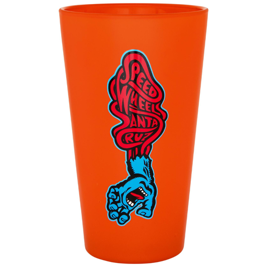 Santa Cruz Speed Wheels Screaming Hand Pint Glass - Orange