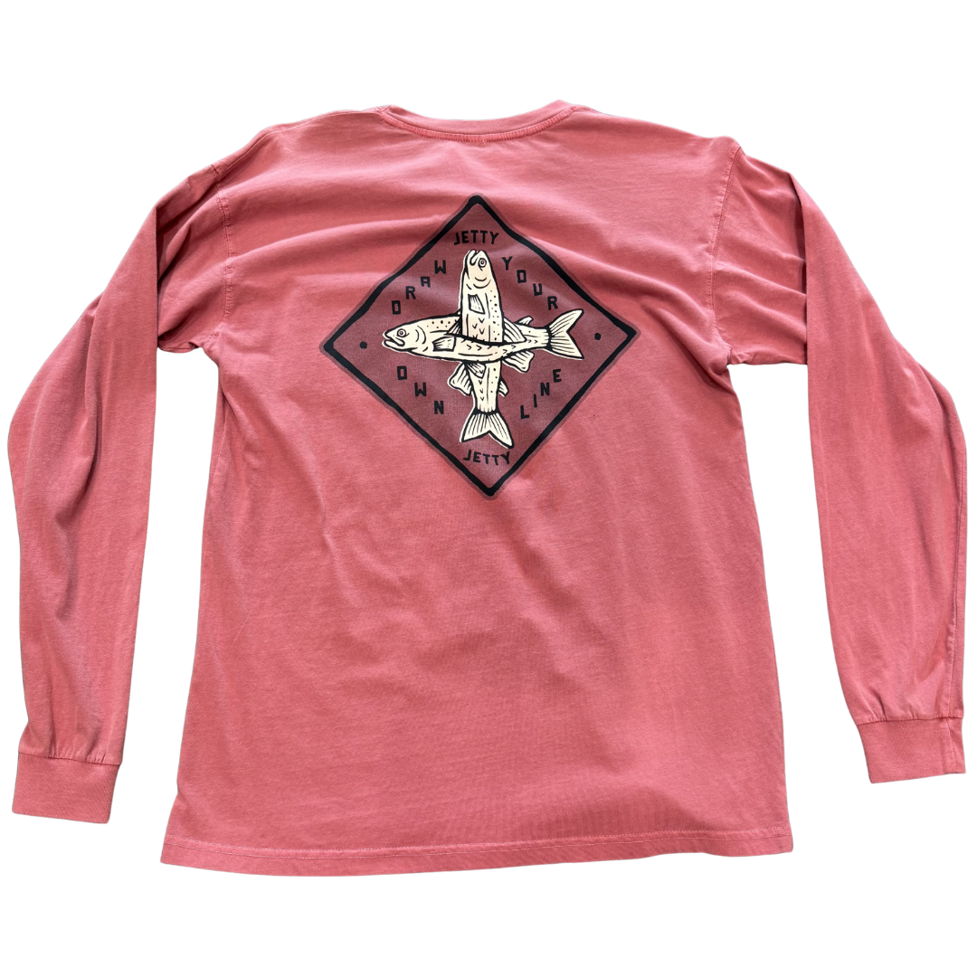 Jetty Split Long Sleeve Shirt - Salmon
